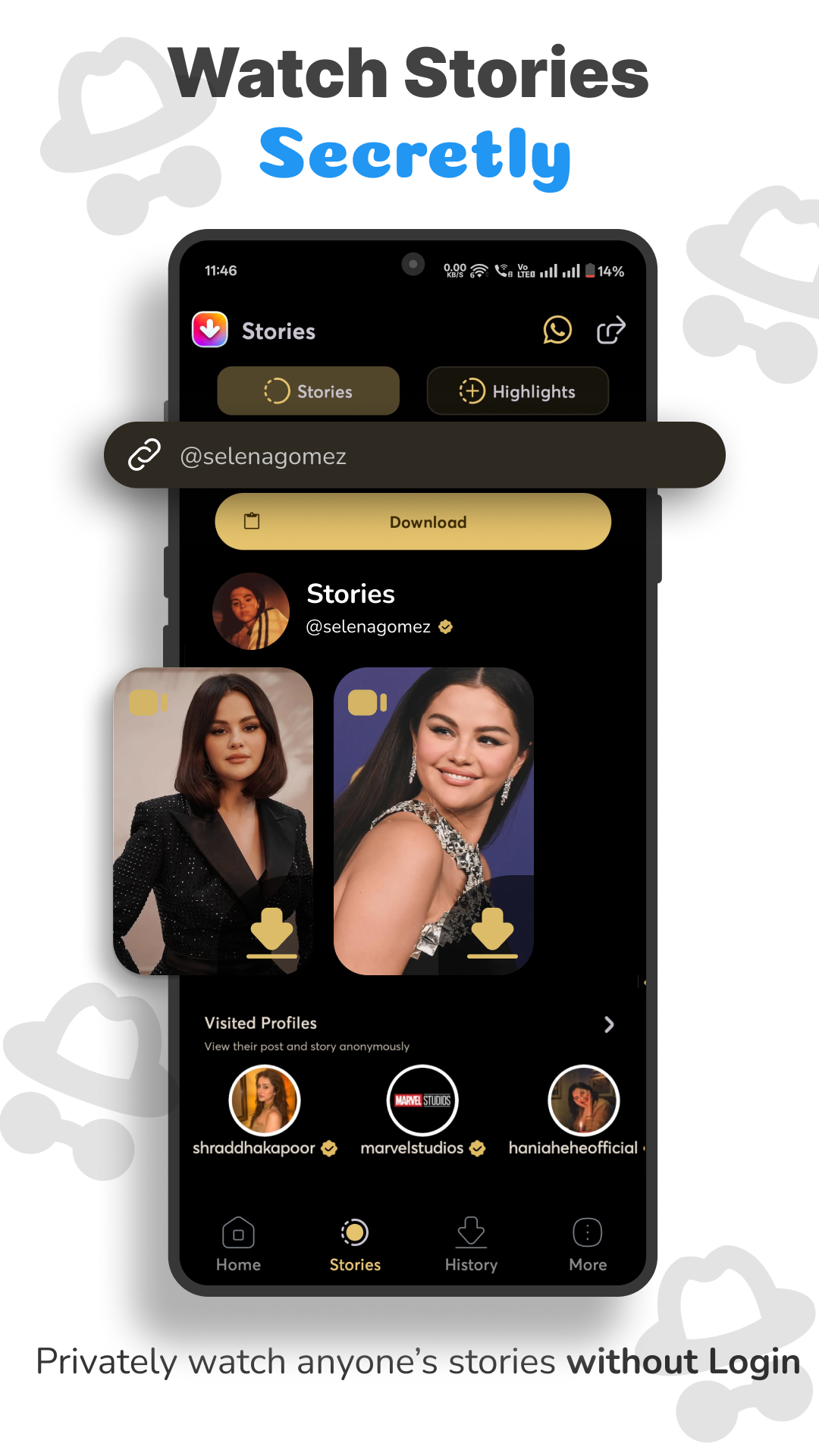 Watch story secretly